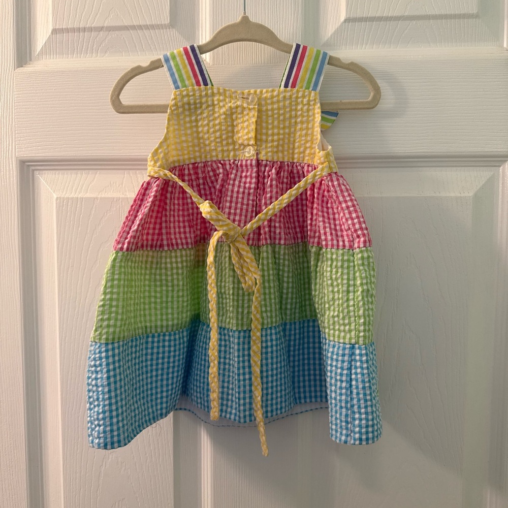 Rare Editions Multicolor Seersucker Baby Dress - Picture 2 of 3